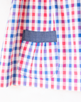 Wide, checkered short shirt | French deadstock from the 70s | 11-13 years