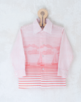 Button-down shirt with stripes and boat neck | 5-6 years