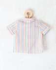 חולצה מכופתרת עם פסים צבעוניים | 6-9 חודשים