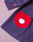 Purple floral tunic with pocket and apple | 2-3 years