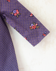 Purple floral tunic with pocket and apple | 2-3 years
