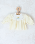Yellow shirt with embroidered ducks | 3-6 months