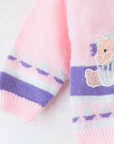Pink knitted top with bears | 18-24 months