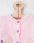 Pink knitted top with bears | 18-24 months