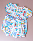 Colorful overalls with sea prints | 3-6 months
