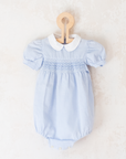רומפר תכלת עם רקמה עדינה | 9-12 חודשים