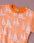 Short orange knit with sailboats | 2-3 years