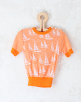 Short orange knit with sailboats | 2-3 years