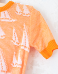 Short orange knit with sailboats | 2-3 years