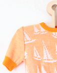 Short orange knit with sailboats | 2-3 years
