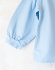 חולצה תכלת ארוכה עם צווארון לבן סרוג | 4-5 שנים