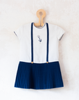 Sailor dress with anchor and fleece from the 50s | 12-18 months