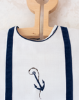 Sailor dress with anchor and fleece from the 50s | 12-18 months