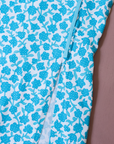 Sixties floral tunic in turquoise and white | 7-8 years