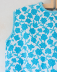 Sixties floral tunic in turquoise and white | 7-8 years
