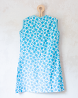 Sixties floral tunic in turquoise and white | 7-8 years