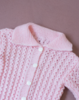 Pink knitted top with apple buttons | 9-12 months