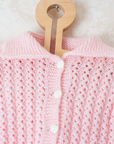 Pink knitted top with apple buttons | 9-12 months