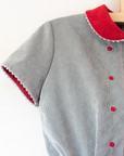 Short corduroy suit in gray and red from Italy | 4-5 years