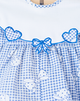 Overalls with plaid, bow ties and embroidered collar | 9-12 months