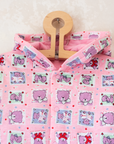 Pink jacket with hoodie and bears | 2-3 years