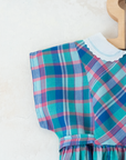 Colorful plaid dress with embroidered collar | 9-12 months