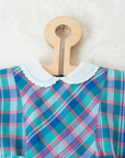 Colorful plaid dress with embroidered collar | 9-12 months