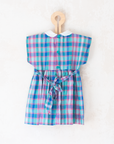Colorful plaid dress with embroidered collar | 9-12 months