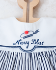 Sailor overalls with stripes and pom-pom | 3-6 months