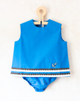 Blue sailor set with gold anchor | Parisian deadstock from the sixties | 18-24 months