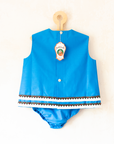 Blue sailor set with gold anchor | Parisian deadstock from the sixties | 18-24 months