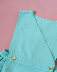 Turquoise sarafan with gold buttons | Dead stock from Italy | 6-7 years
