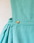 Turquoise sarafan with gold buttons | Dead stock from Italy | 6-7 years