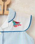 Tank top with stripes and embroidered watermelon | Spanish Deadstock | 6-7 years