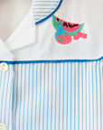 Tank top with stripes and embroidered fruits | 8-9 years