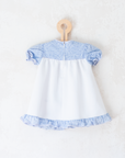 White dress with blue rose | 9-12 months