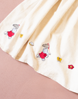 Linen dress with King Babar and butterfly embroideries | 3-4 years