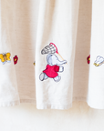 Linen dress with King Babar and butterfly embroideries | 3-4 years