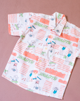 Button-down shirt with swimmers | Deadstock from France | 4-5 years