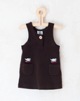 Brown dress with King Bebar embroidery | 9-12 months