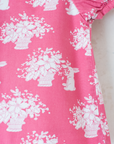 Pink shirt with bunnies and flower bouquets | 9-12 months