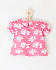 Pink shirt with bunnies and flower bouquets | 9-12 months