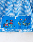 Blue and white plaid shirt with a painted pocket | French deadstock | 2-3 years