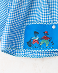 Blue and white plaid shirt with a painted pocket | French deadstock | 2-3 years