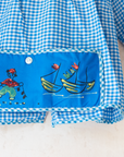 Blue and white plaid shirt with a painted pocket | French deadstock | 2-3 years