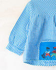 Blue and white plaid shirt with a painted pocket | French deadstock | 2-3 years