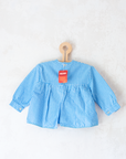 Blue and white plaid shirt with a painted pocket | French deadstock | 2-3 years