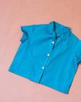 Tailored turquoise shirt from the 70s | 9-12 months