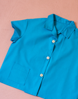 Tailored turquoise shirt from the 70s | 9-12 months