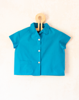 Tailored turquoise shirt from the 70s | 9-12 months